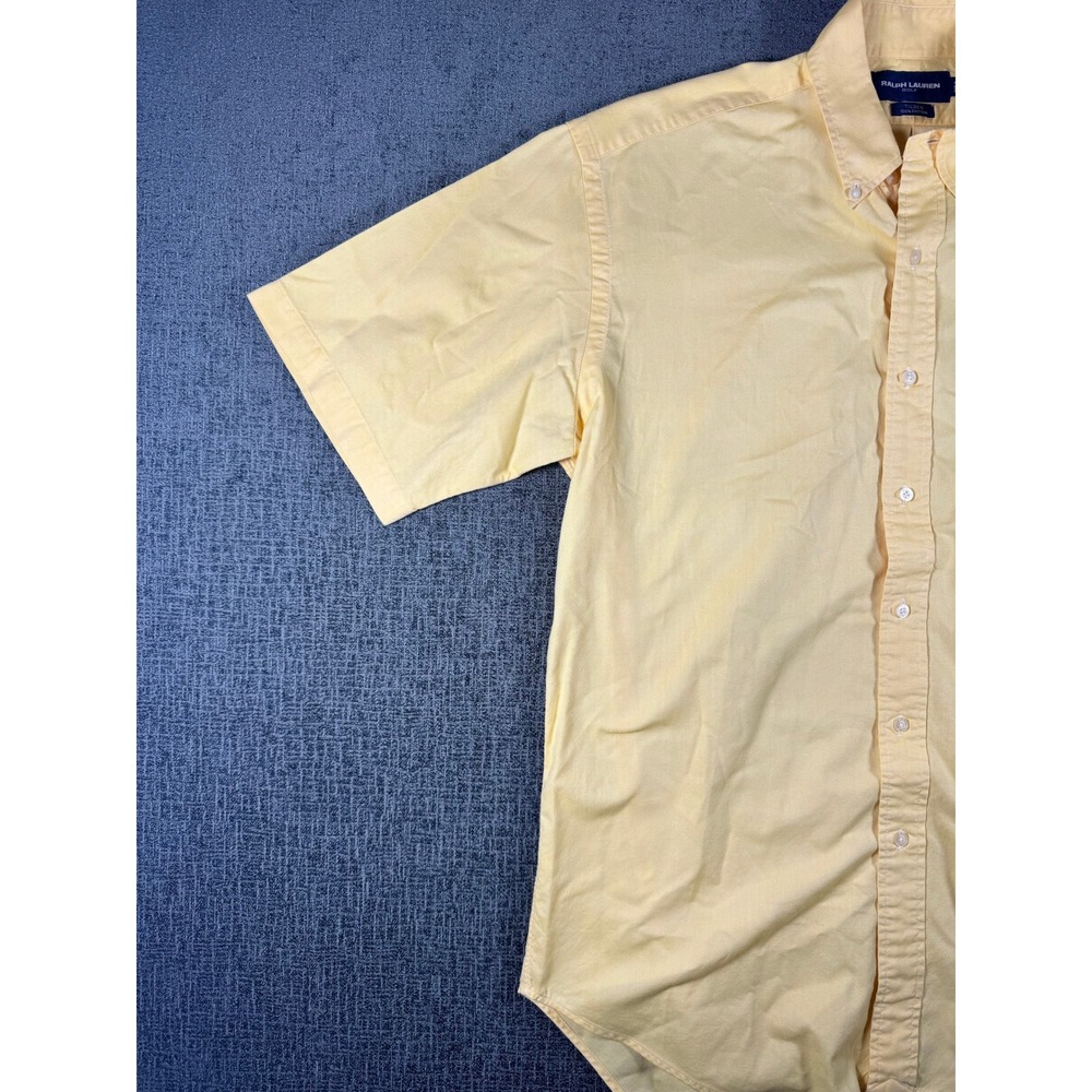 Ralph Lauren Golf Mens Tilden Yellow Cotton Oxford Short Sleeve Shirt Size M - Picture 3 of 12